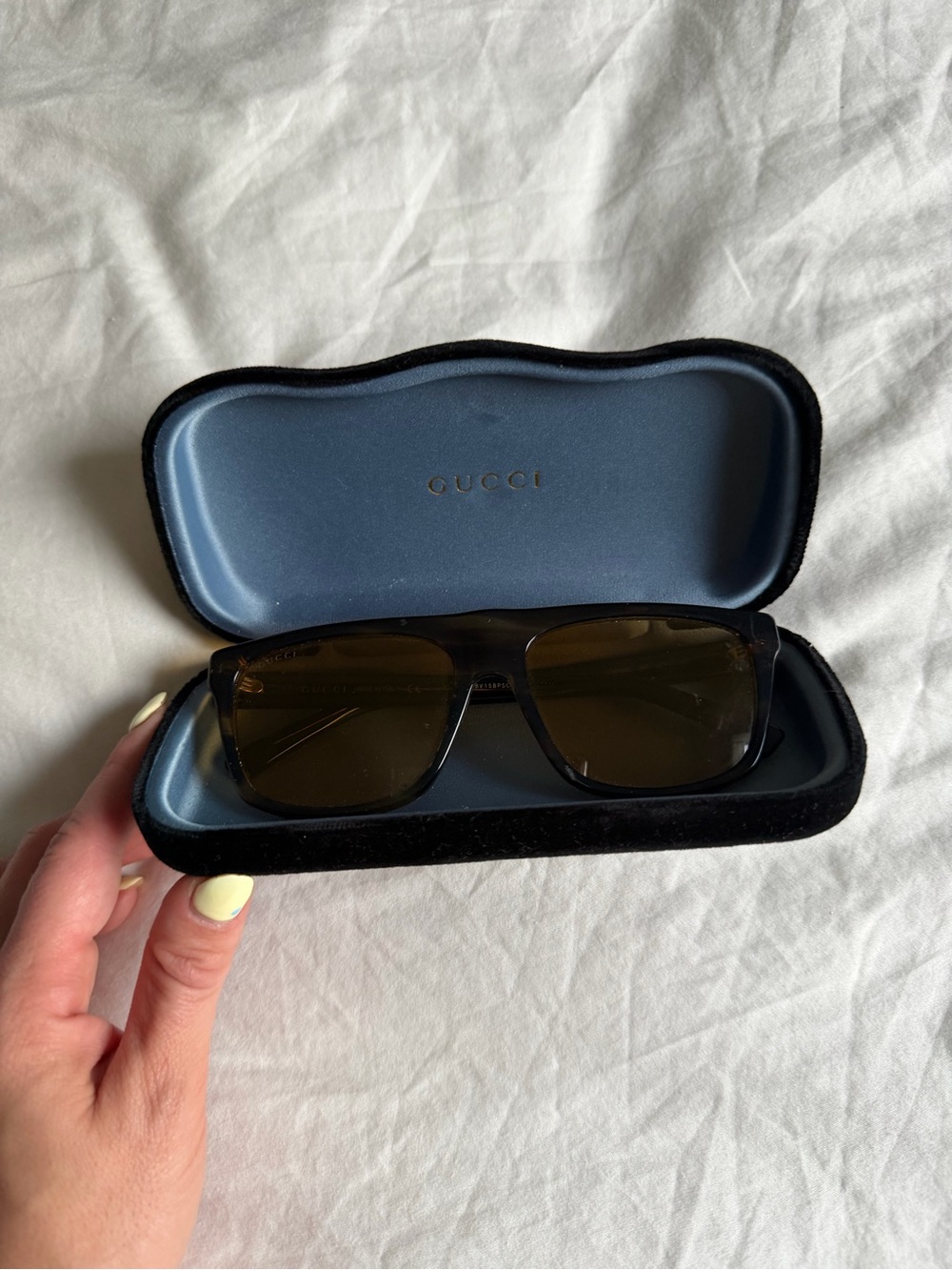 Gucci Men’s Black Frames with Brown Lenses Sunglasses